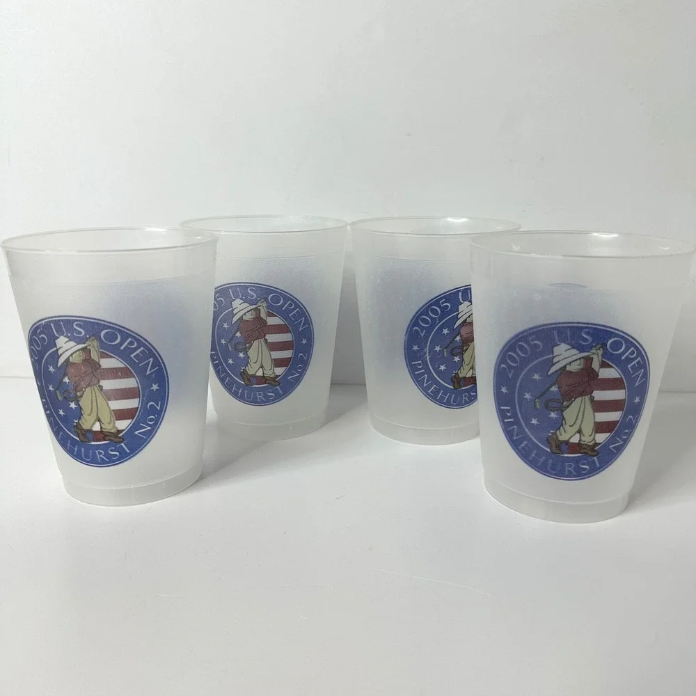 4 US Open 2005 Pinehurst No 2 Golf Souvenir Cups Frosted Plastic Putter Boy Logo